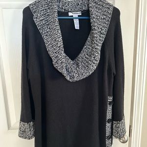 Style & Co. Black/white Cowl Neck Sweater
